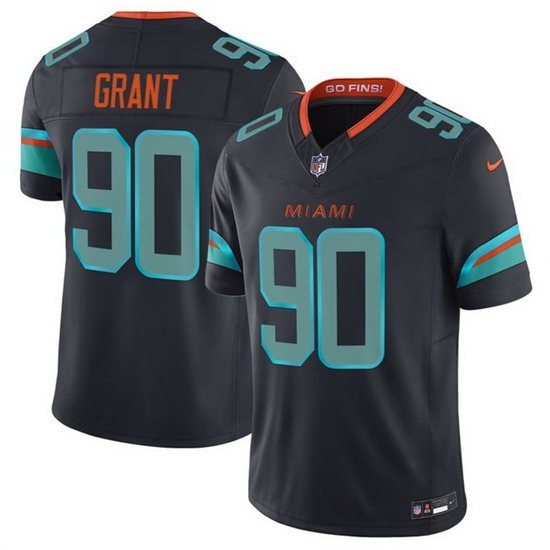 Men Miami Dolphins #90 Grant Blue Nike 2025 Limited Nike NFL Jersey 001